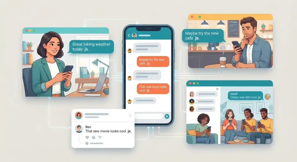 Adults using JS in casual messages