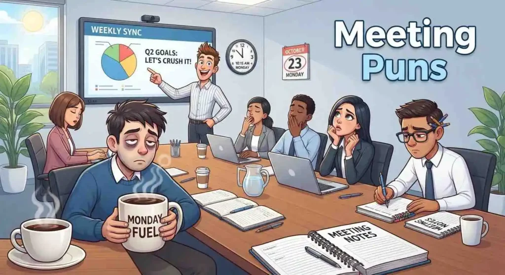 Funny Monday office meeting scene