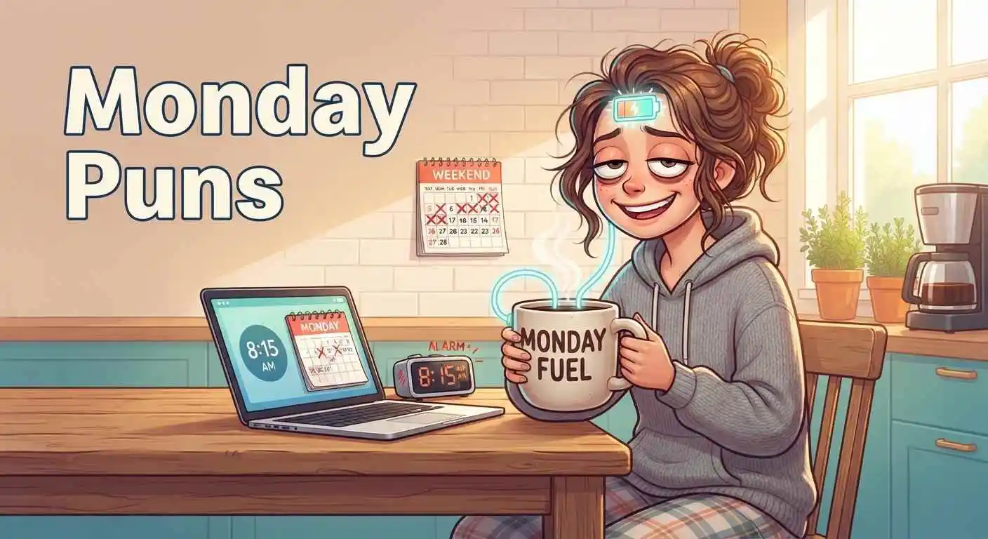 Tired worker starting Monday morning