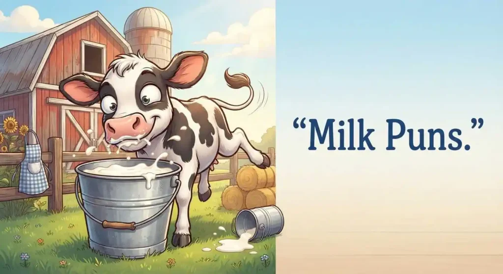 Calf enjoying funny milk scene