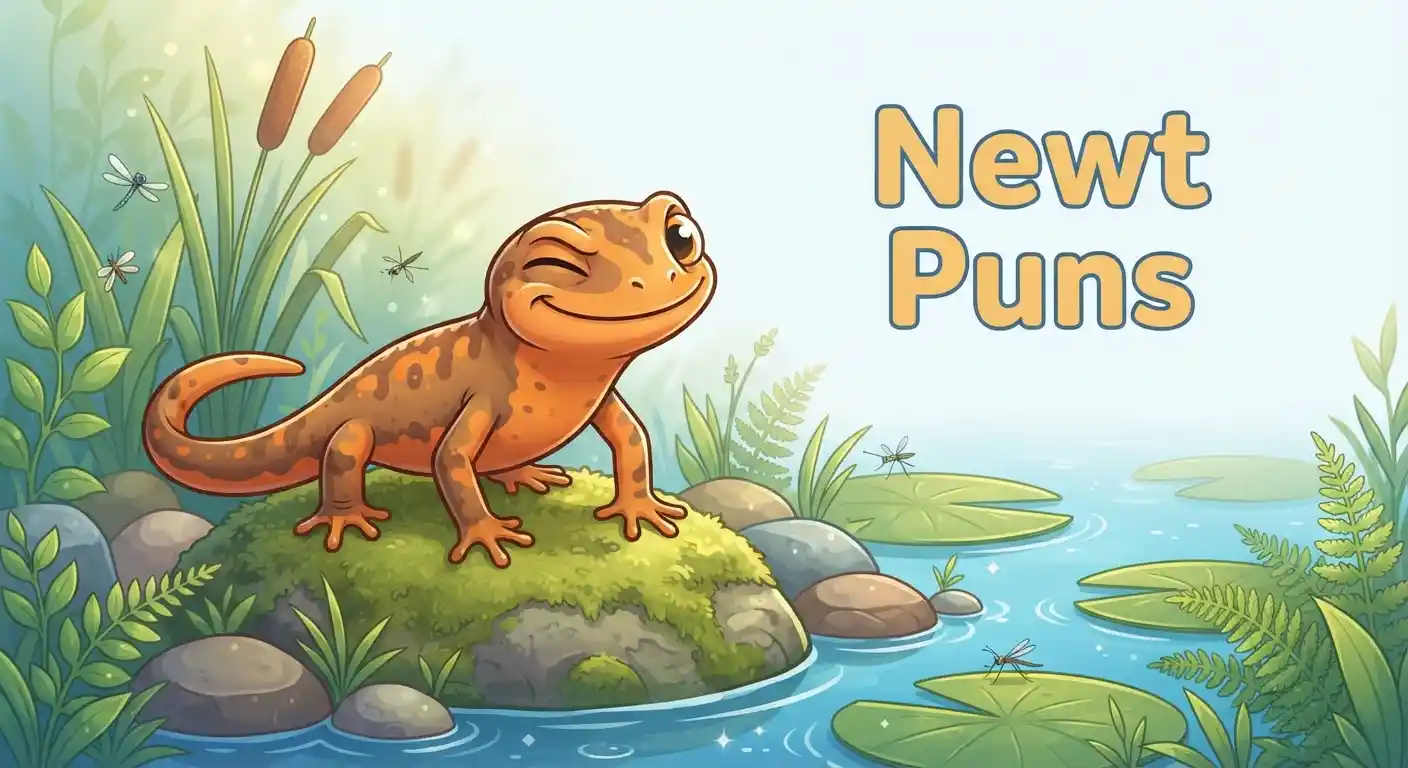 Cute newt amphibian illustration