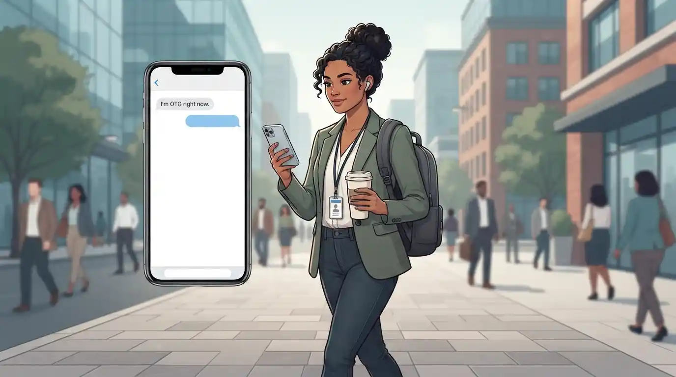 Person texting while on the go