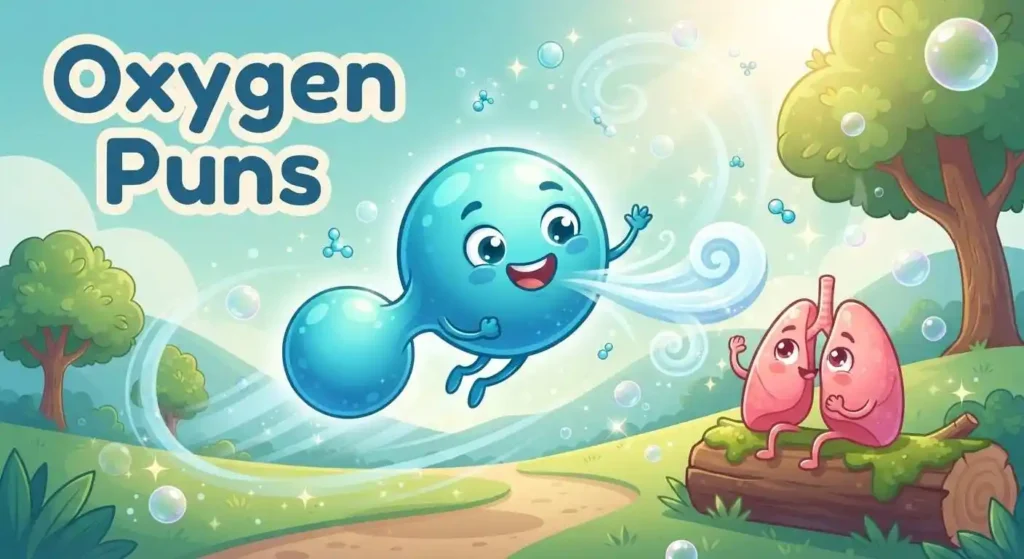 oxygen character floating happily