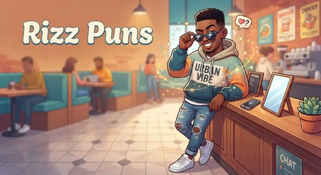 Funny character showing rizz