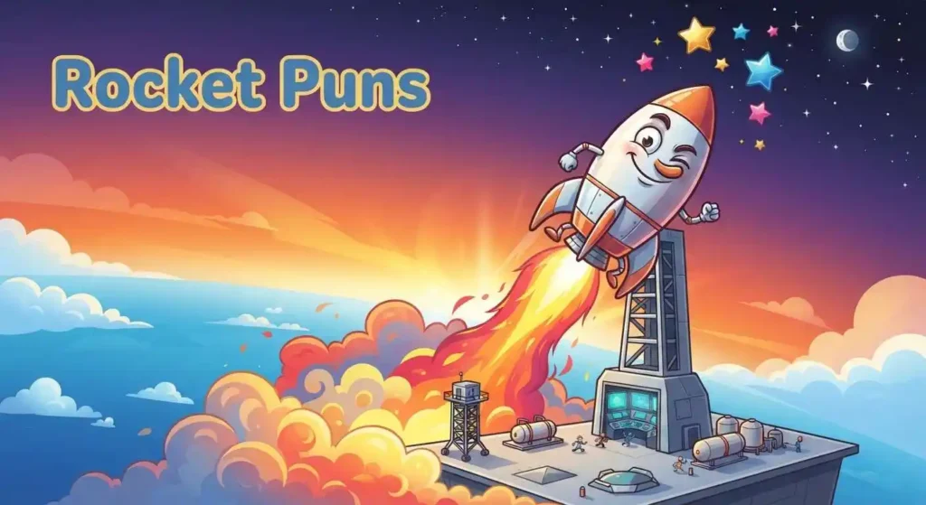 Funny rocket launching into space