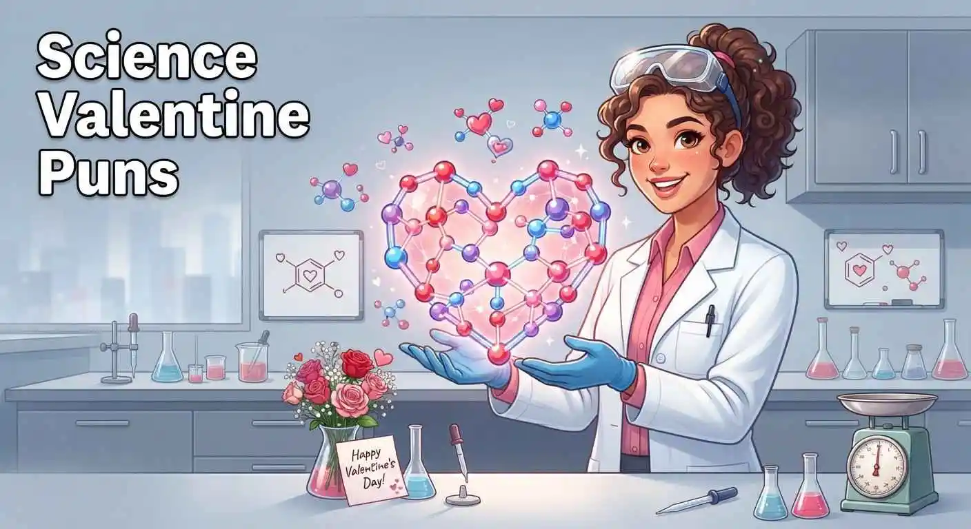 Cute scientists celebrating Valentine’s Day