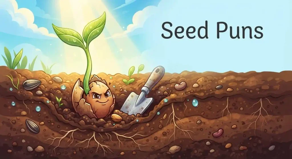 Funny seed sprouting in garden