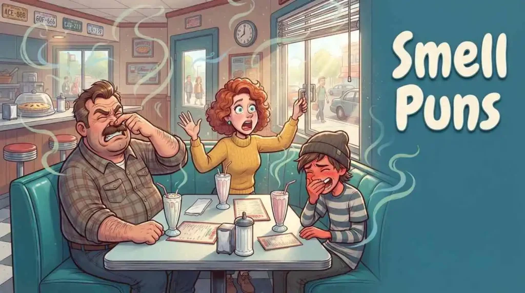 characters reacting to smell