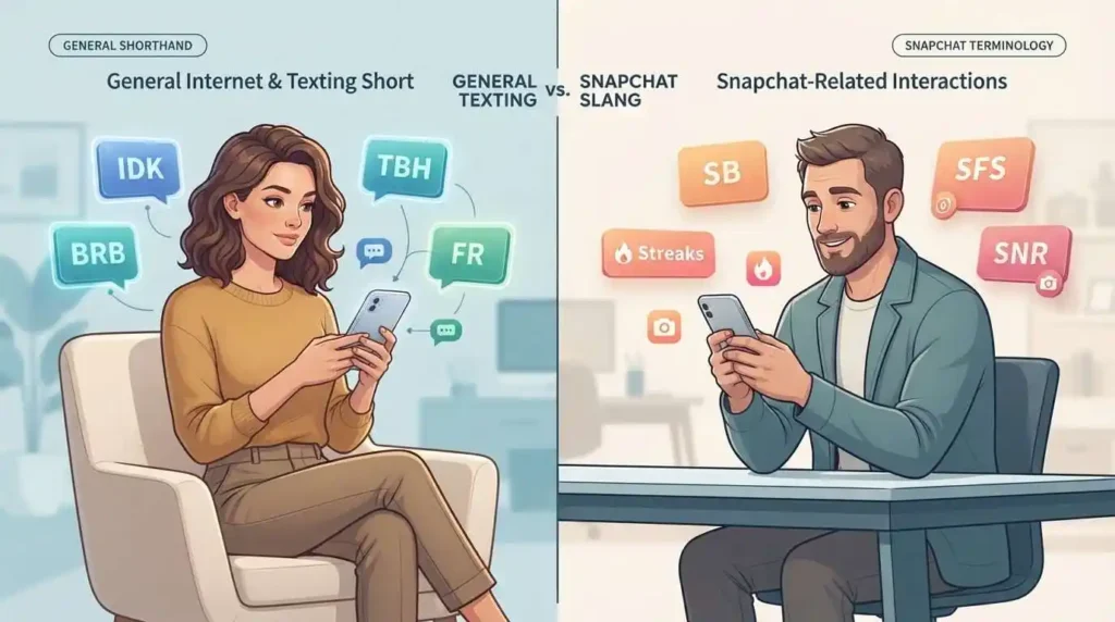 General slang versus Snapchat terms