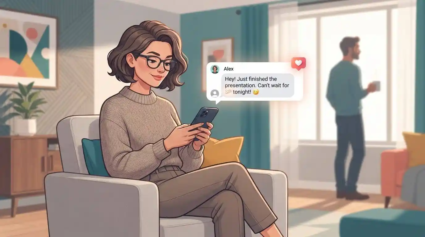 Adult reading a text with SP