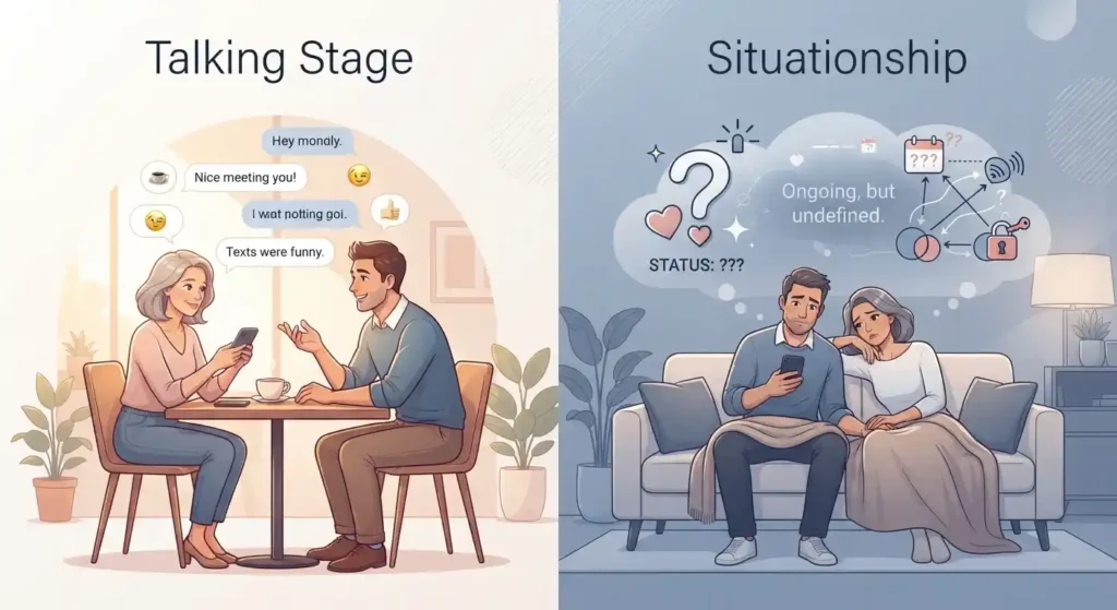 Talking stage compared with situationship