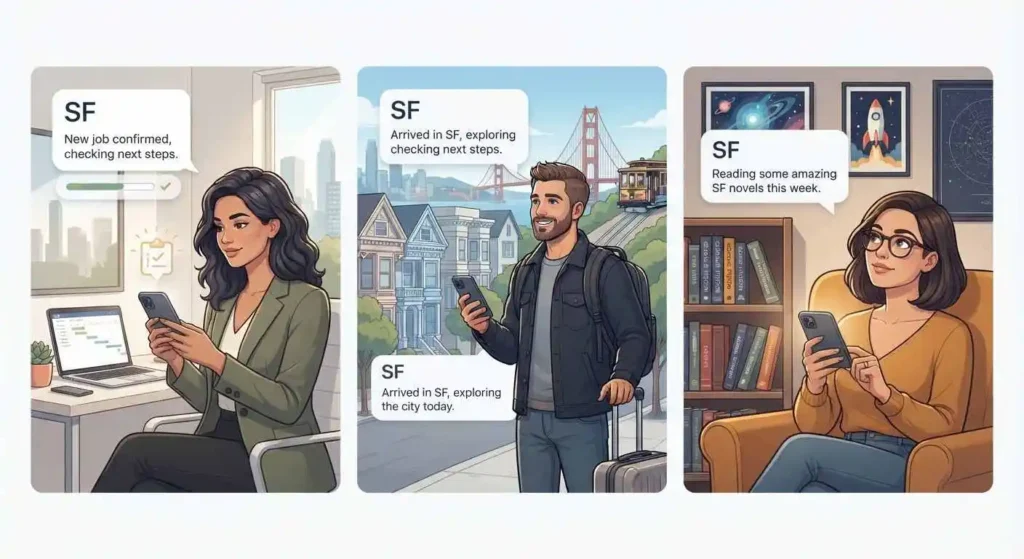 Three contexts for SF abbreviation