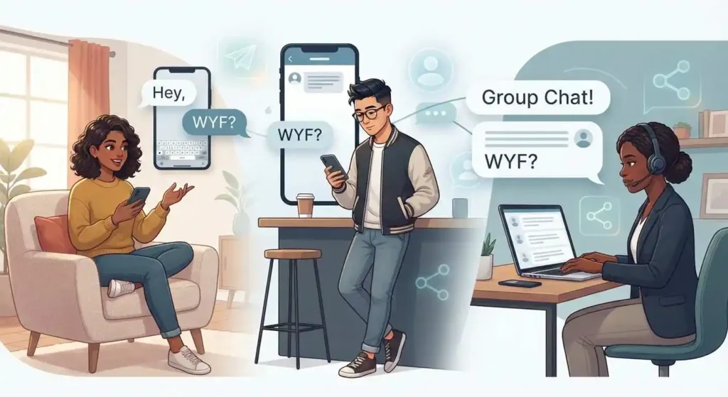 Adults using WYF in chats